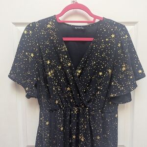 BloomChic Midnight Blue Dress with Gold Stars